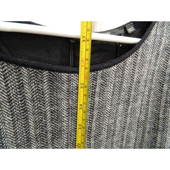 Hugo Boss Womens Wool Angora Blend Dress With Lace Detail Size XL Leopard Gray - Picture 10 of 12